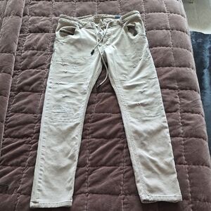 Diesel Krooley CB-NE Beige Drawstring Jeans, Distressed W30
